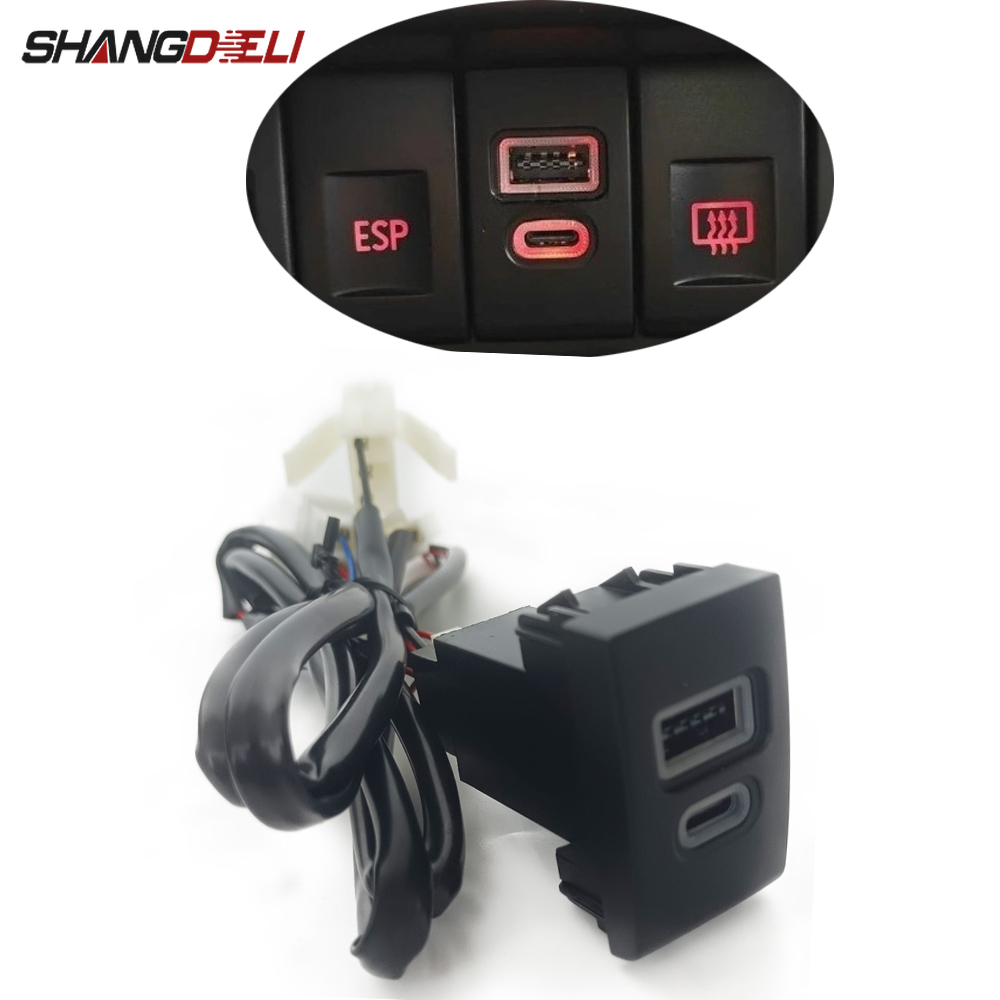 Usb C Power Adapter - Cargador de coche con enchufe QC3.0,