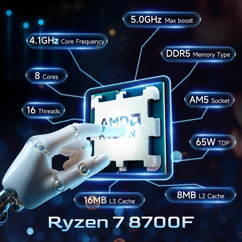 CPU AMD Ryzen 7 8700F de 8 núc - Amd Cpu Ryzen 5 reseña y precio