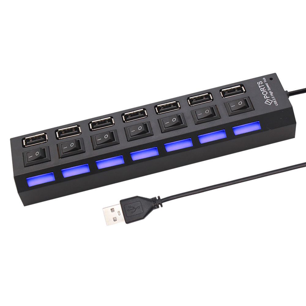 Divisor Hub USB 2,0 de 7 puert - Laptop Accessories For Office reseña y precio
