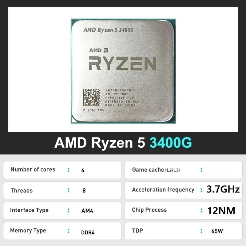 R5 3400G 100% Nuevo, Procesado - Amd Cpu Ryzen 5 reseña y precio