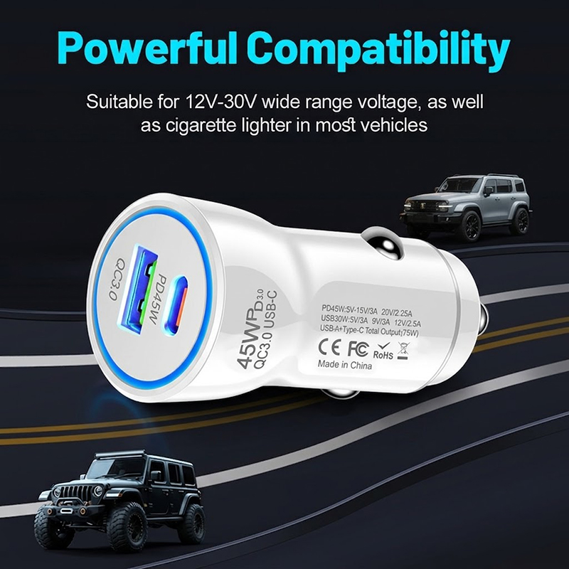 Cargador de coche de carga ráp - Usb C Power Adapter reseña y precio