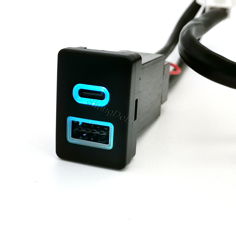 Luz LED azul para coche, enchu - Usb C Power Adapter reseña y precio