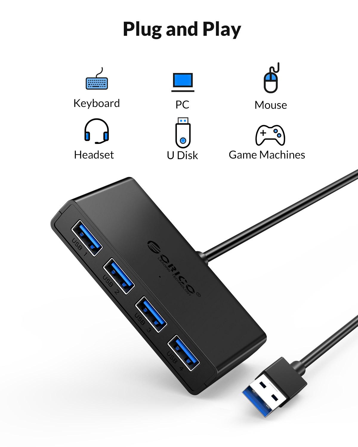 ORICO Hub USB de 4 puertos, di - Laptop Accessories Ideas reseña y precio