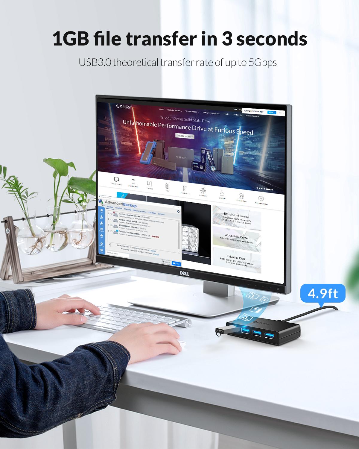 ORICO Hub USB de 4 puertos, di - Laptop Accessories Ideas reseña y precio