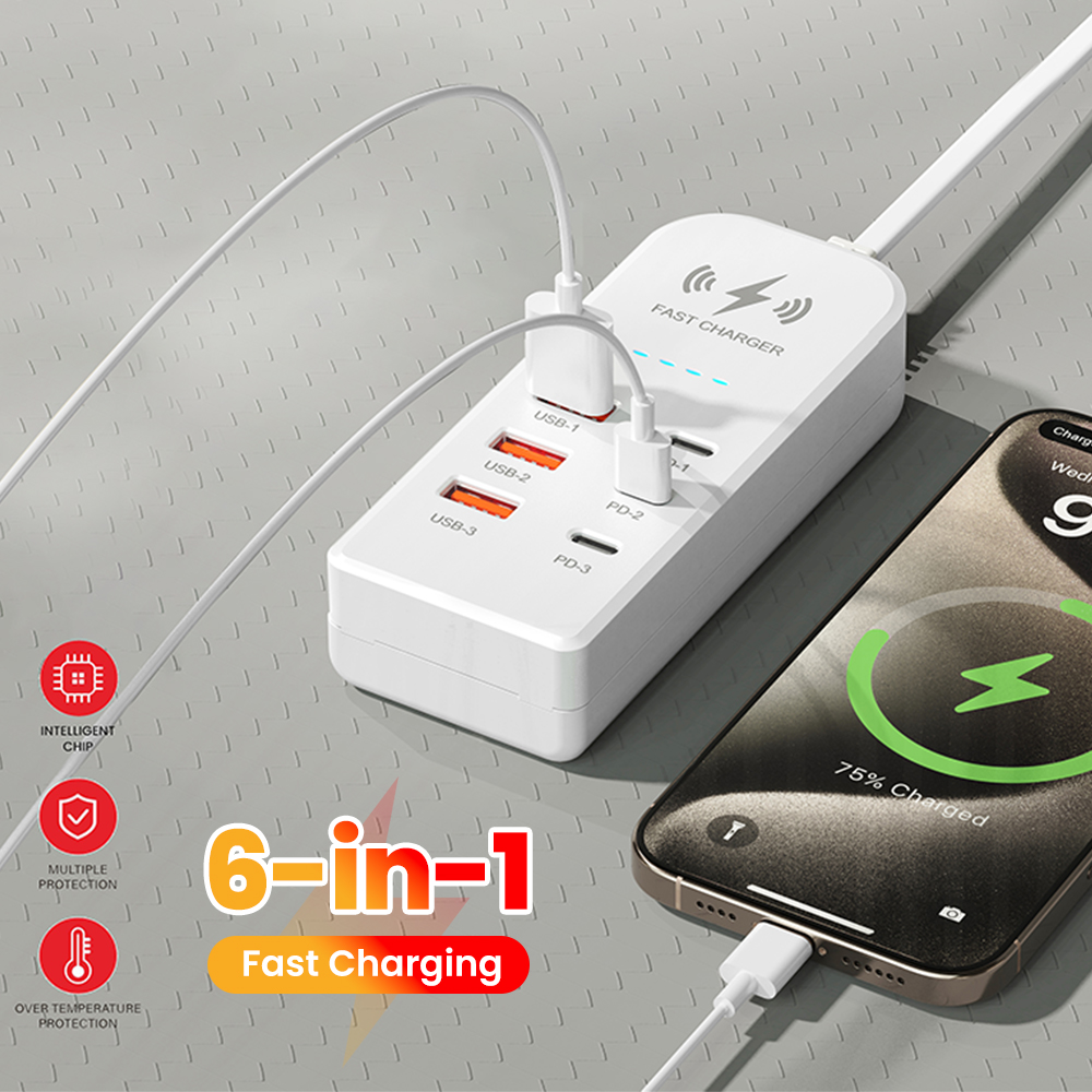 Cargador USB 6 en 1, Tipo C, C - Usb C Power Adapter reseña y precio
