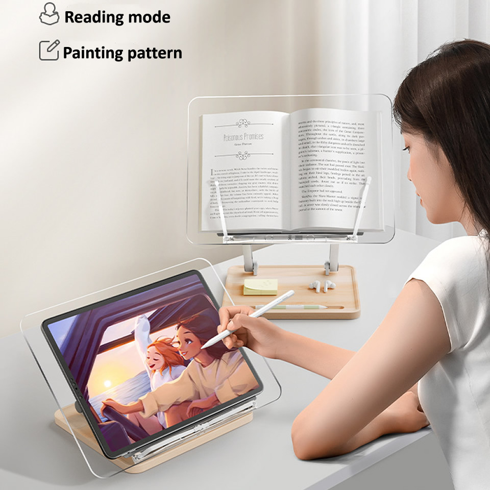 Soporte de lectura de madera c - Laptop Accessories For Office reseña y precio