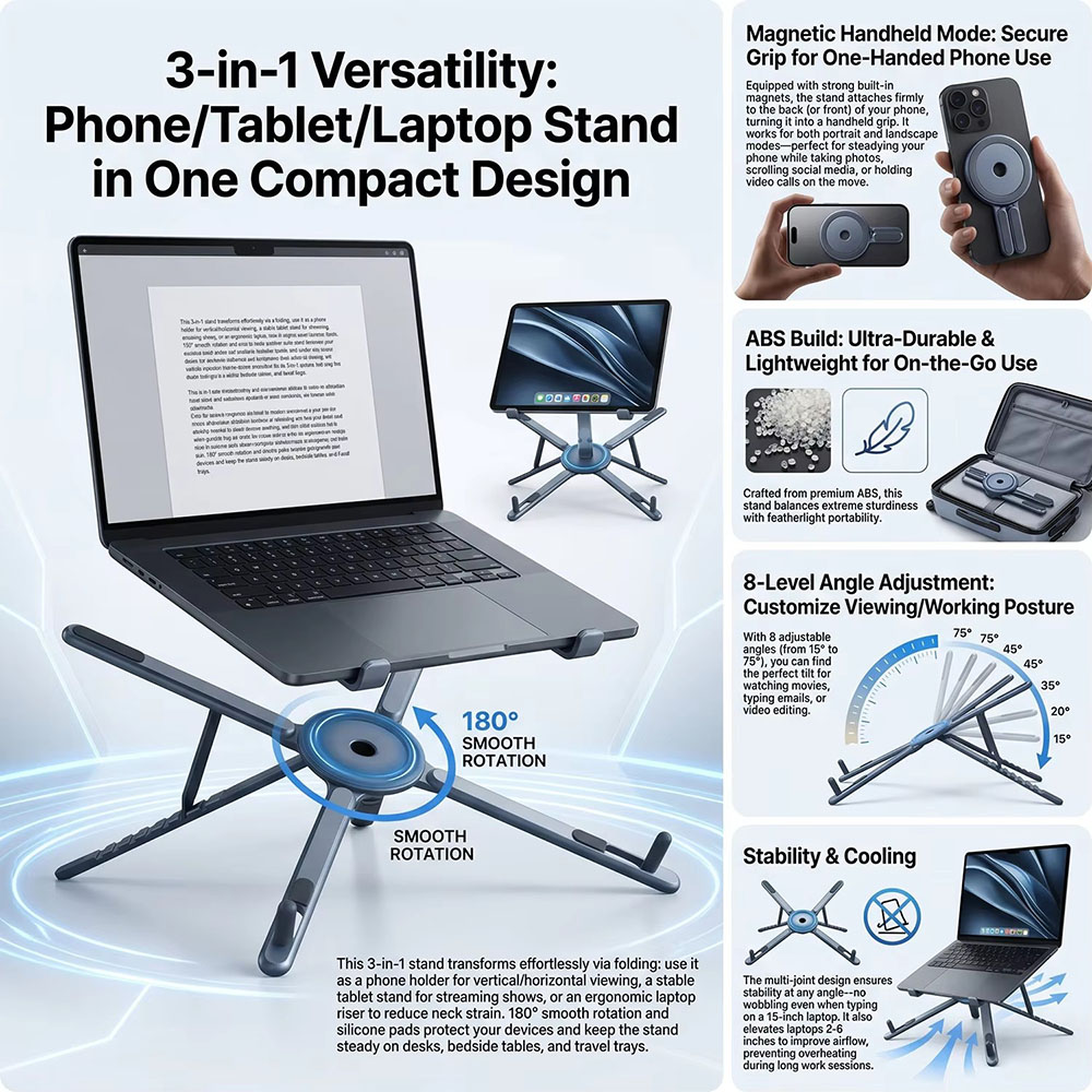 Soporte Magnético Portátil par - Laptop Accessories For Office reseña y precio