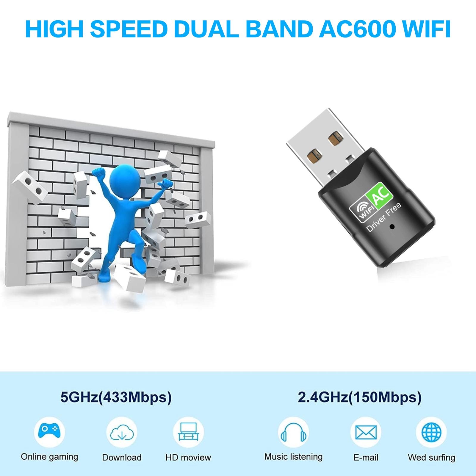 Adaptador WiFi USB AC600, mini - Laptop Accessories Computer reseña y precio
